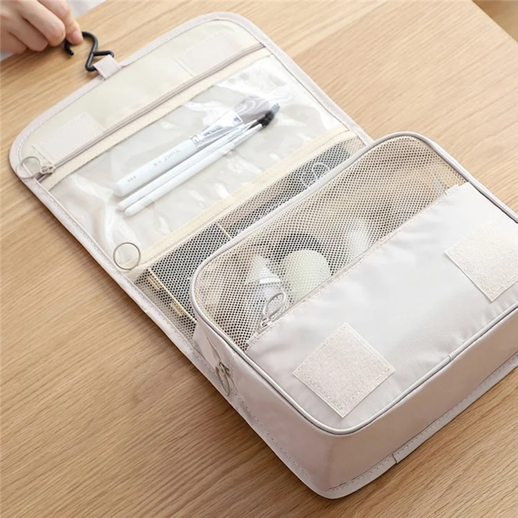 GENA Makeup Bag Travel Kosmetiktasche Toilettenartikel Organizer Oxford Tuch Badezimmerhaken Waschbeutel - Navy Blau