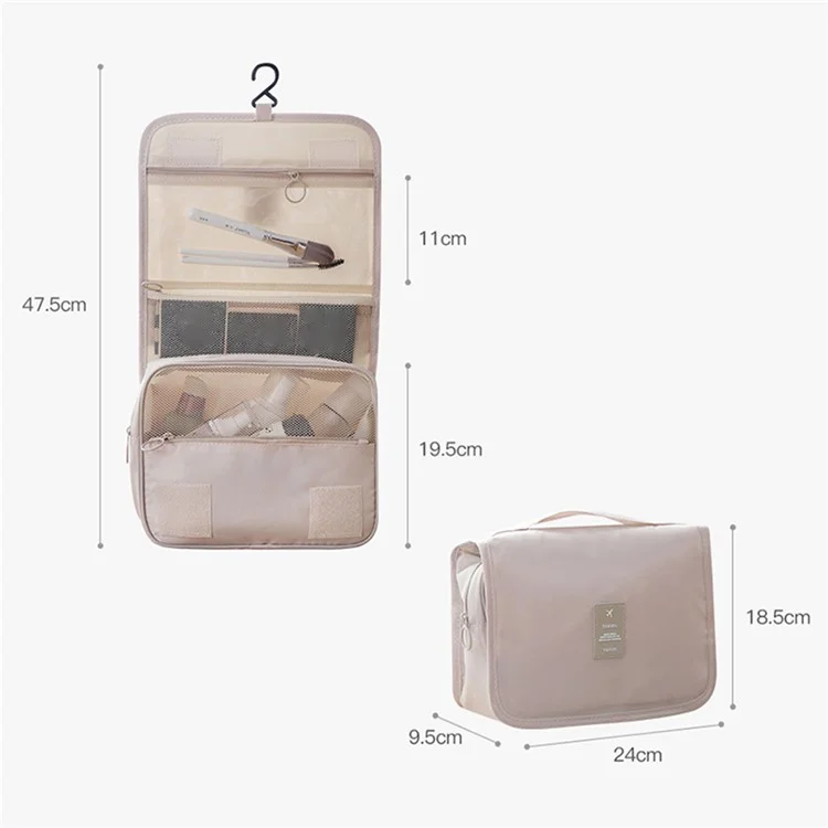 GENA Makeup Bag Travel Kosmetiktasche Toilettenartikel Organizer Oxford Tuch Badezimmerhaken Waschbeutel - Navy Blau