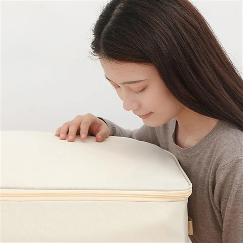 MOHO&HOME MDJ-618012 Quilt Blanket Closet Organizer 600D Oxford Cloth Storage Bag - Heightened Type / Beige