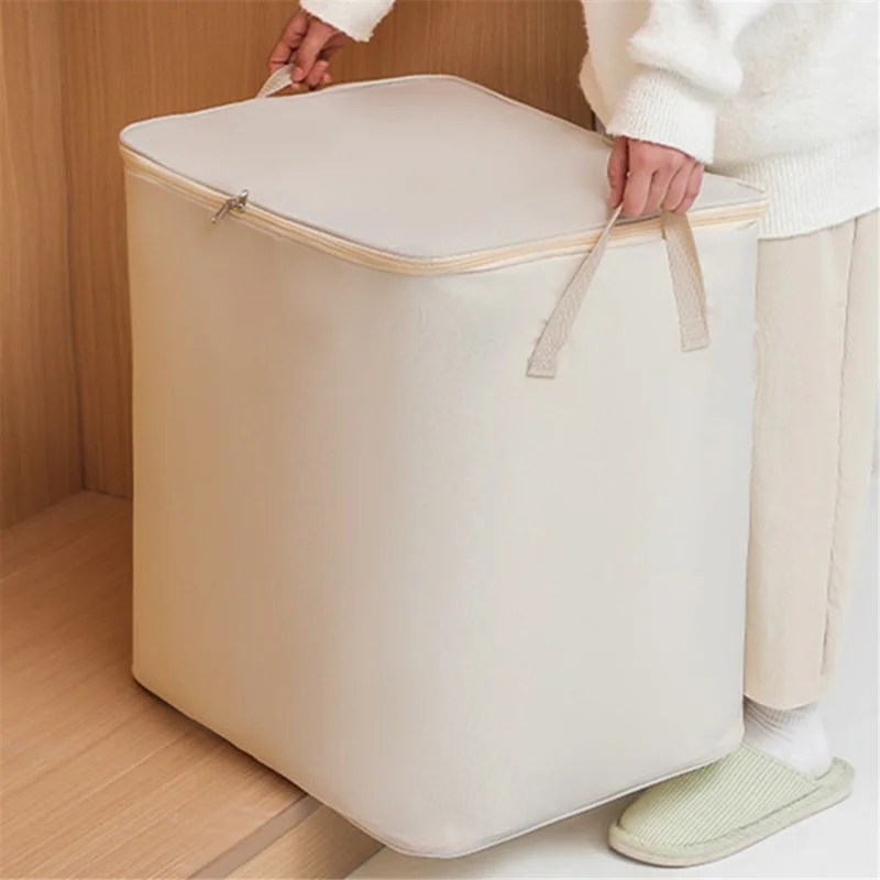 MOHO&HOME MDJ-618012 Quilt Blanket Closet Organizer 600D Oxford Cloth Storage Bag - Heightened Type / Beige