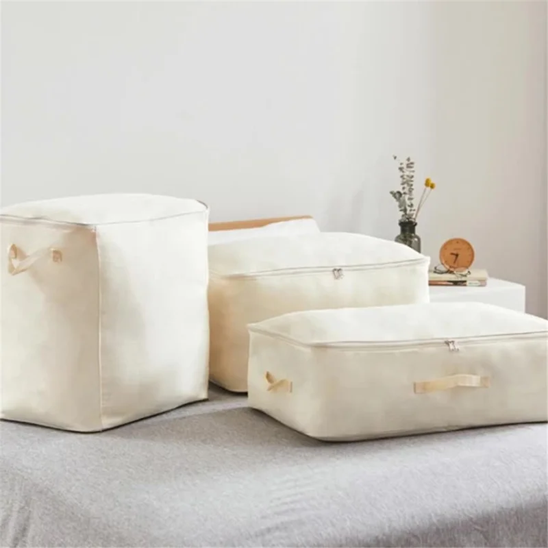 MOHO&HOME MDJ-618012 Quilt Blanket Closet Organizer 600D Oxford Cloth Storage Bag - Heightened Type / Beige