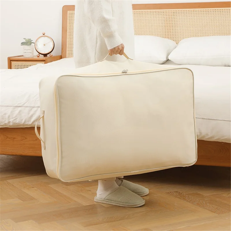 MOHO&HOME MDJ-618012 Quilt Blanket Closet Organizer 600D Oxford Cloth Storage Bag - Heightened Type / Beige