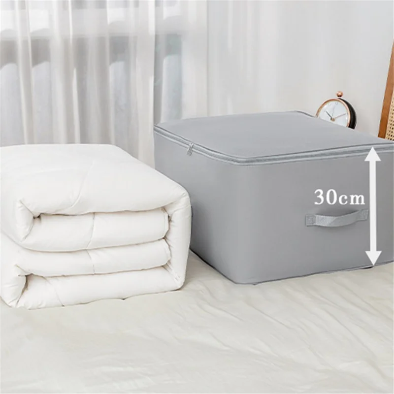 MOHO&HOME MDJ-618012 Quilt Blanket Closet Organizer 600D Oxford Cloth Storage Bag - Heightened Type / Grey