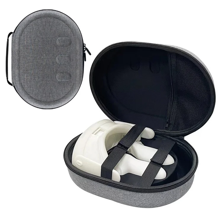 Bolsa de Transporte para Meta Quest 3 VR Óculos Oxford Cloth+EVA+Poliéster Bolsa de Armazenamento Portátil - Forro Preto