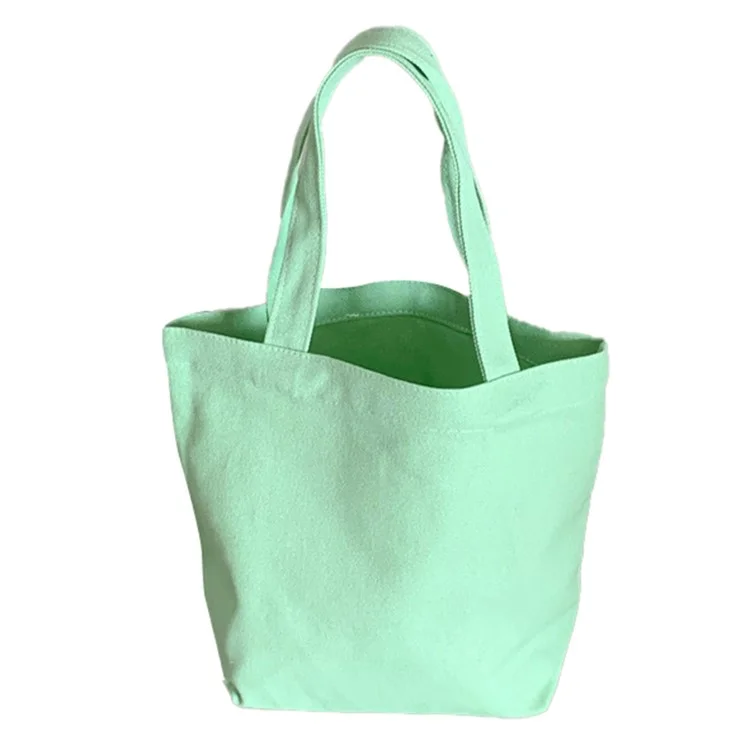 Sac à déjeuner carré en toile de couleur unie avec boîte à bentô - Vert clair