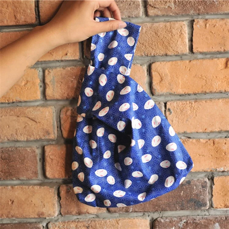 TZ Simple Flower Pattern Canvas Wrist Bag Portable Purse Tote Handbag for Cosmetic, Wallet, Cellphone - Verde