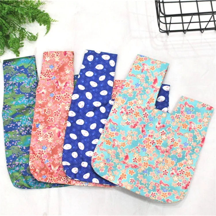 TZ Simple Flower Pattern Canvas Wrist Bag Portable Purse Tote Handbag for Cosmetic, Wallet, Cellphone - Verde