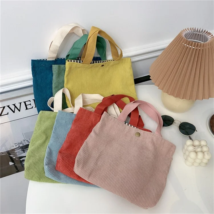 TZ Soft Corduroy Toiletries Handbag Kosmetikorganizer Tasche Makeup-Aufbewahrungstasche Lunchpaket - Hellgrün