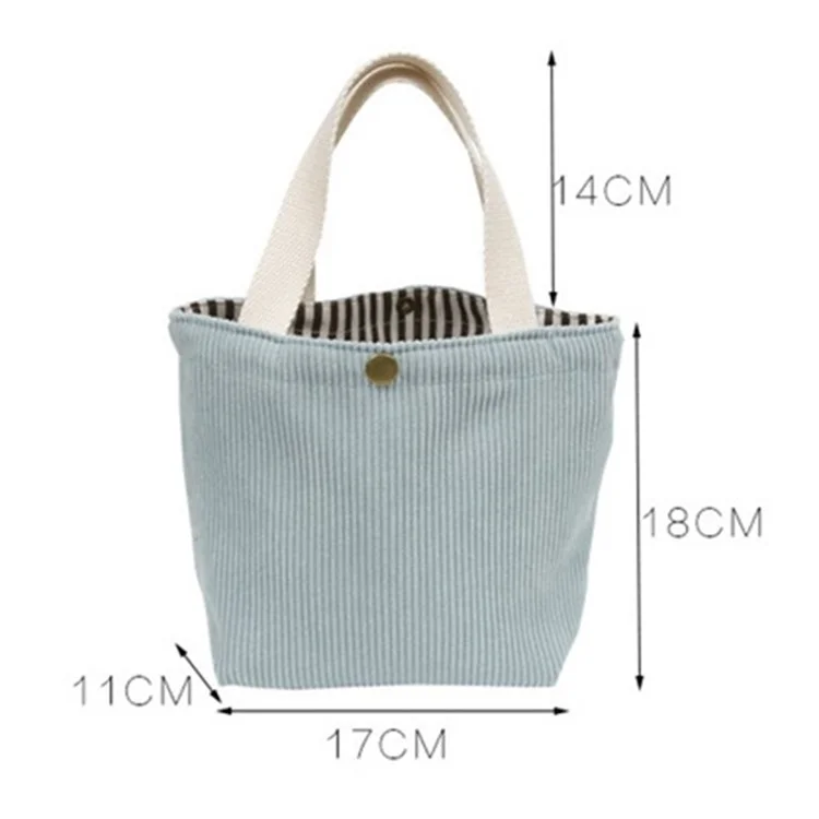 TZ Soft Corduroy Toiletries Handbag Kosmetikorganizer Tasche Makeup-Aufbewahrungstasche Lunchpaket - Hellgrün