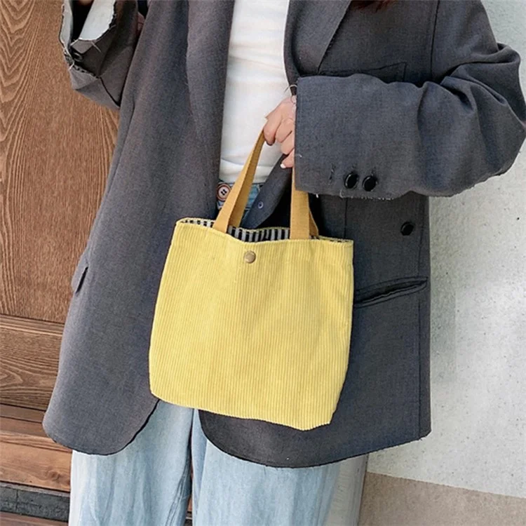 TZ Soft Corduroy Toiletries Handbag Kosmetikorganizer Tasche Makeup-Aufbewahrungstasche Lunchpaket - Hellgrün