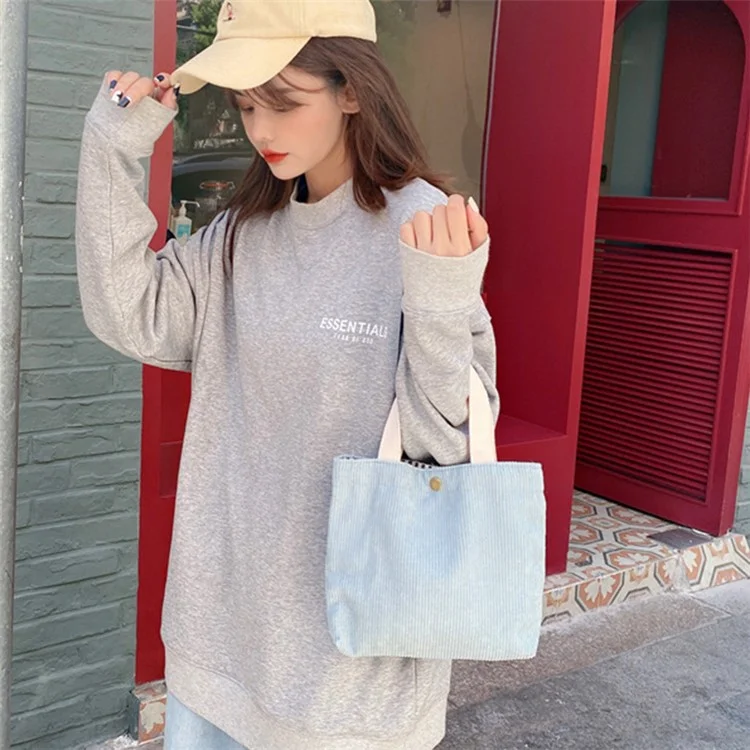 TZ Soft Corduroy Toiletries Handbag Kosmetikorganizer Tasche Makeup-Aufbewahrungstasche Lunchpaket - Hellgrün