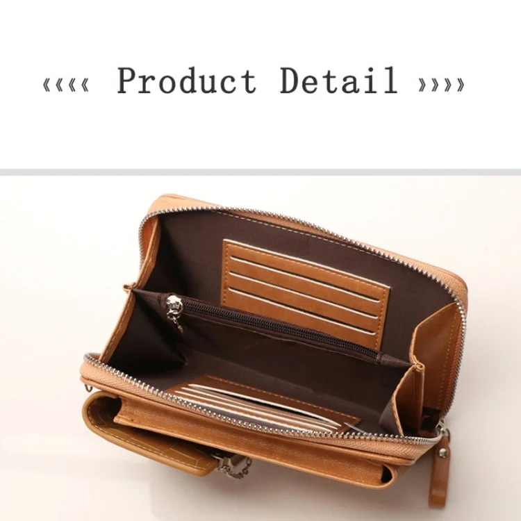 Pochette de transport pour téléphone pour femmes, texture de crocodile, cuir PU, fermeture éclair, petit sac bandoulière - Abricot