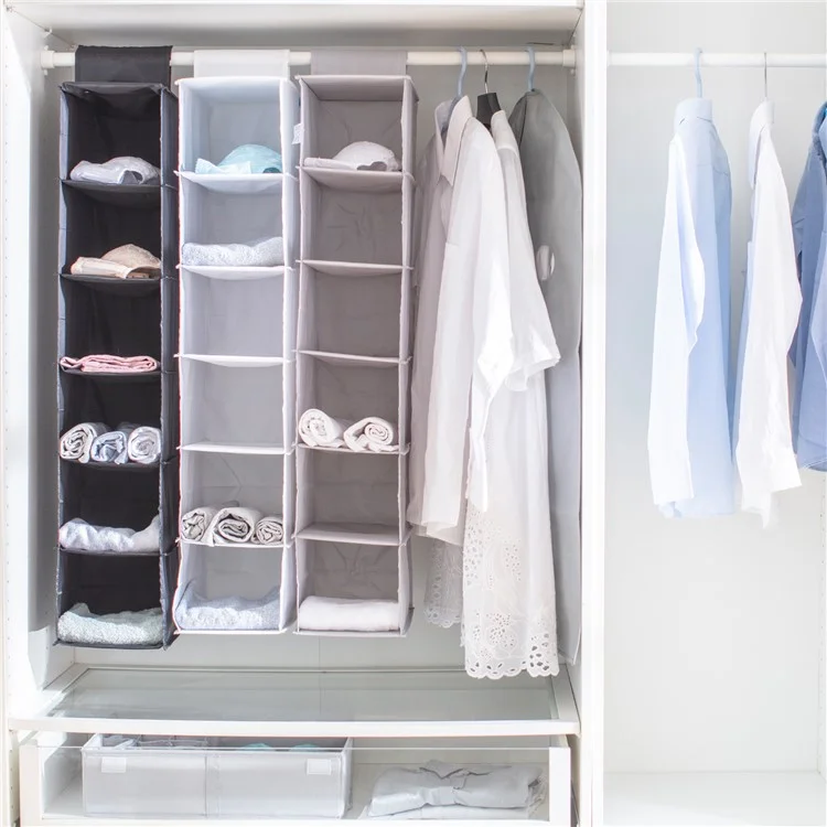 MOHO & HOME 6304 Oxford Cloth Multi-layer Bra Underwear Storage Bag Home Wardrobe Hanging Organizer - Black