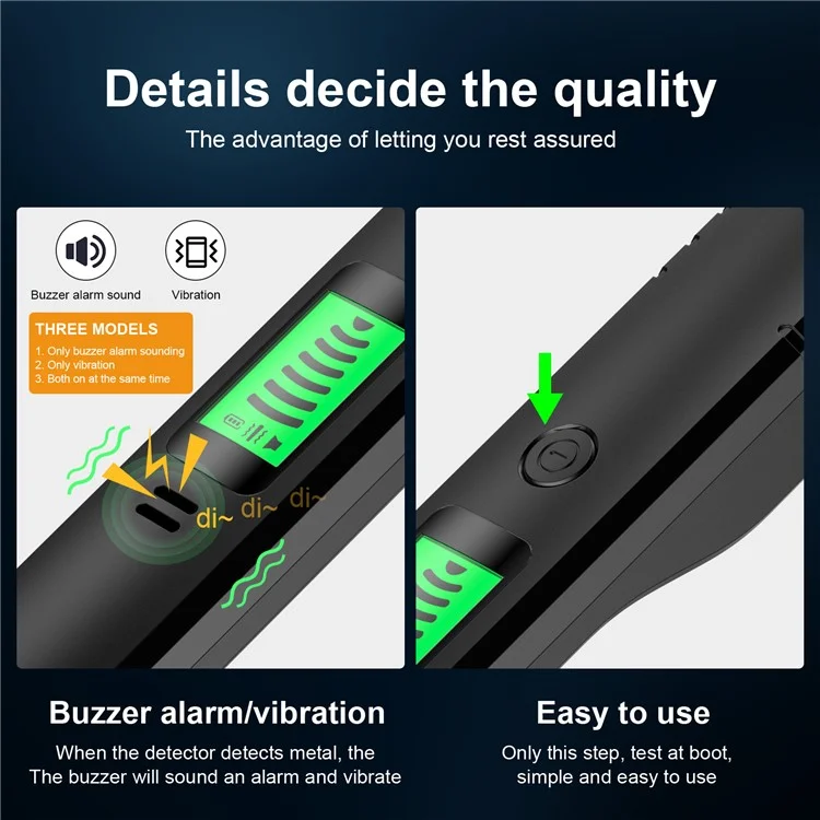G-P Handheld LCD Display Metal Detector Portable Pin Pointer Treasure Finder Probe with Buzzer Alarm / Vibration