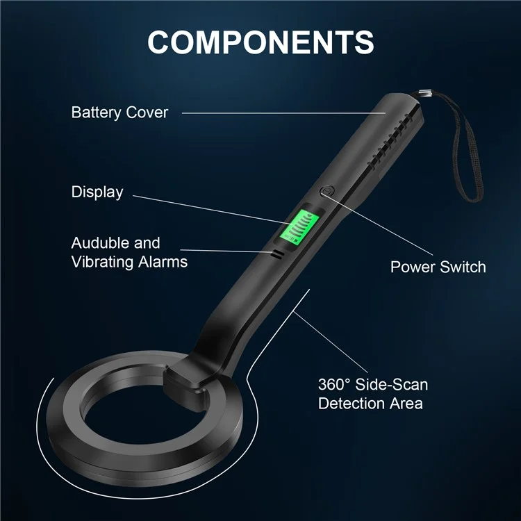 G-P Handheld LCD Display Metal Detector Portable Pin Pointer Treasure Finder Probe with Buzzer Alarm / Vibration