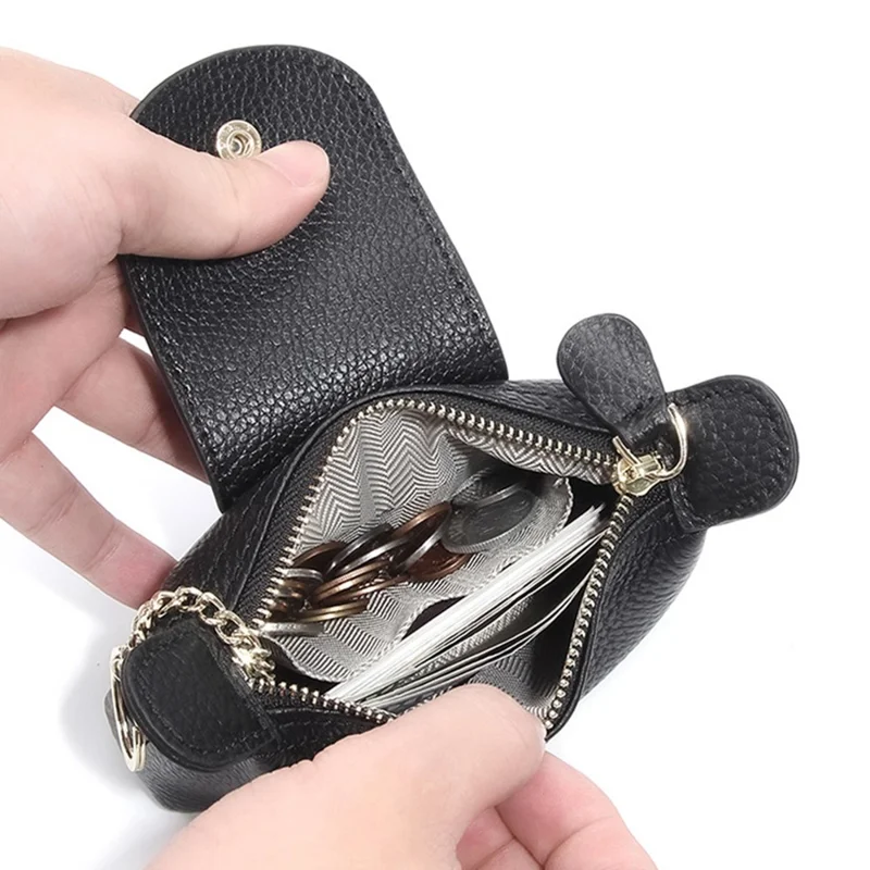TZ 2308 Top-Layer Cowhide Leather Mini Wallet Coin Small Change Purse Bag - Green