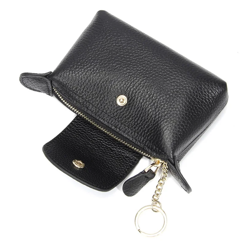 TZ 2308 Top-Layer Cowhide Leather Mini Wallet Coin Small Change Purse Bag - Brown