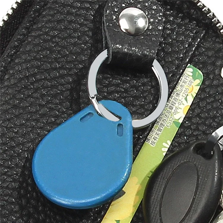 Sac de rangement de clés de voiture FQ519 Cuir de vache de première couche - Noir