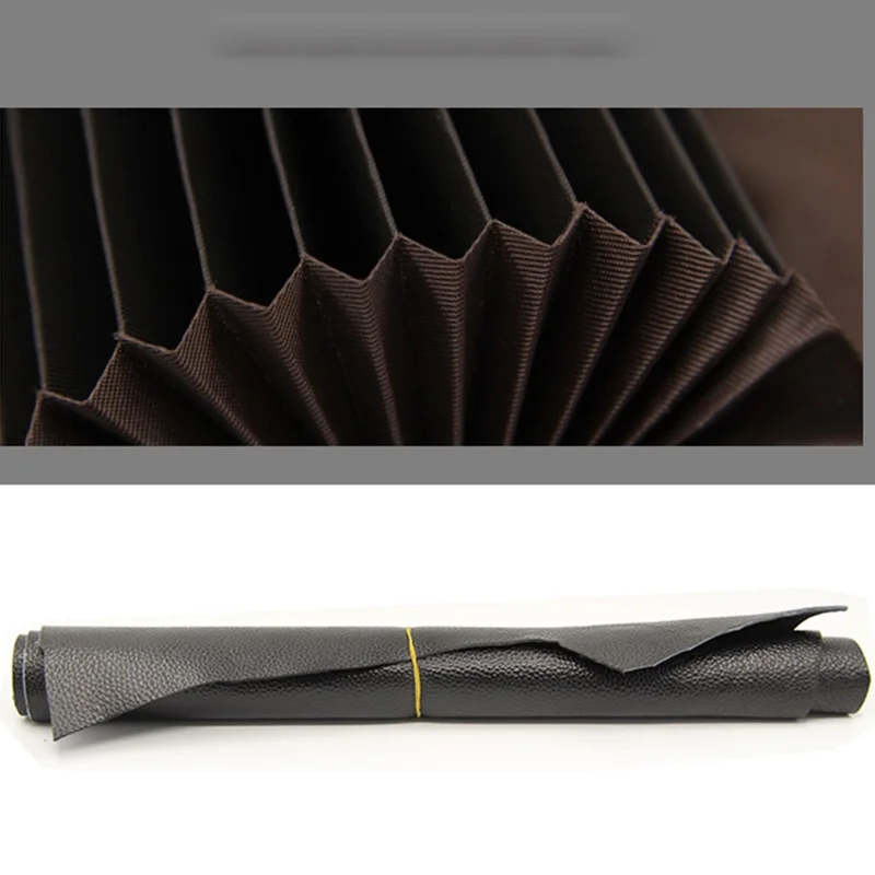 TZ FQ525 Card Holder Wallet RFID Blocking Top-Layer Cowhide Leather Bank Card Case Pouch - Black