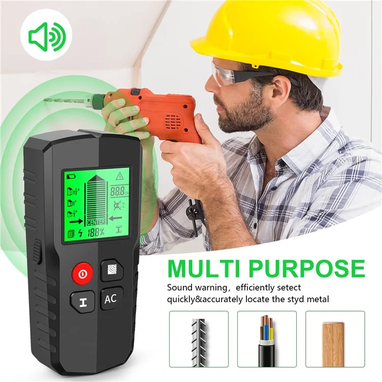 Detector de pared con pantalla digital electrónico HW-QB5 5 en 1 Detector de montantes para madera, metal y cables eléctricos