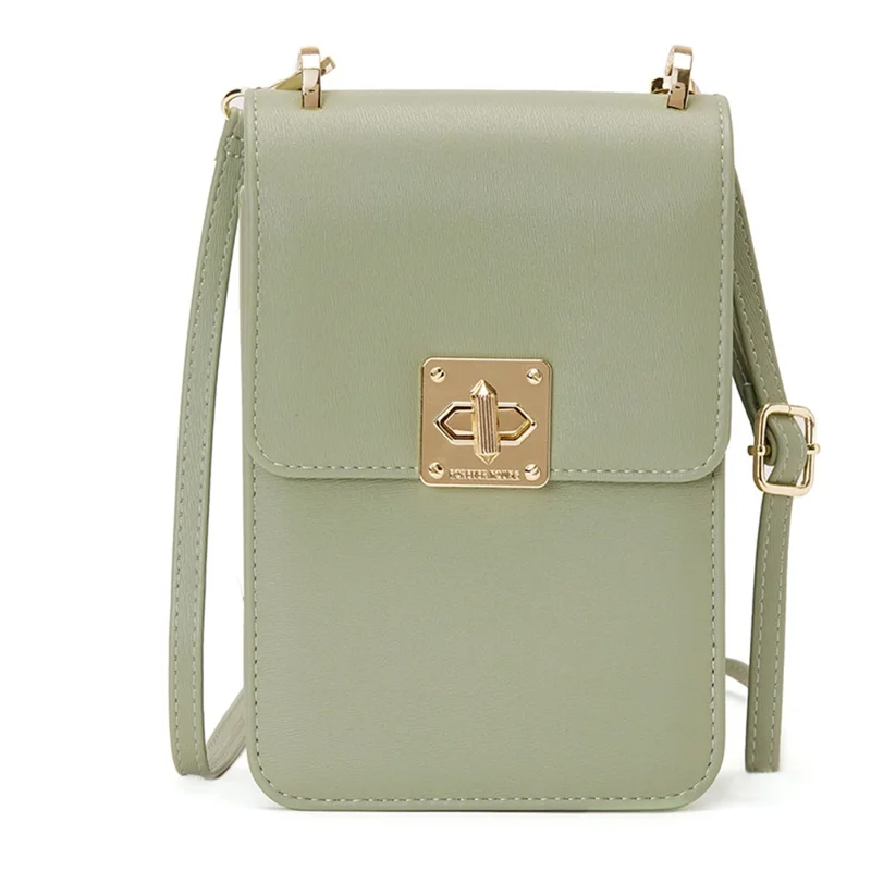 FOREVER YOUNG 6318-005 PU Leather Crossbody Phone Carrying Small Pouch Shoulder Bag Wallet - Light Green