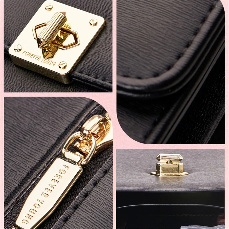 FOREVER YOUNG 6318-005 PU Leather Crossbody Phone Carrying Small Pouch Shoulder Bag Wallet - Light Green