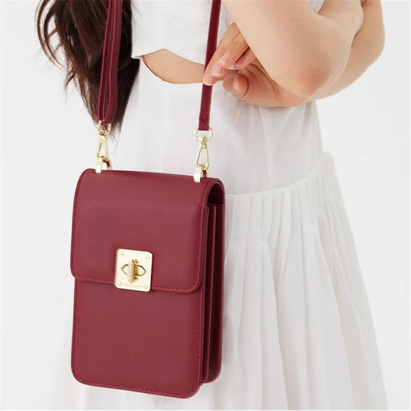 FOREVER YOUNG 6318-005 PU Leather Crossbody Phone Carrying Small Pouch Shoulder Bag Wallet - Light Green