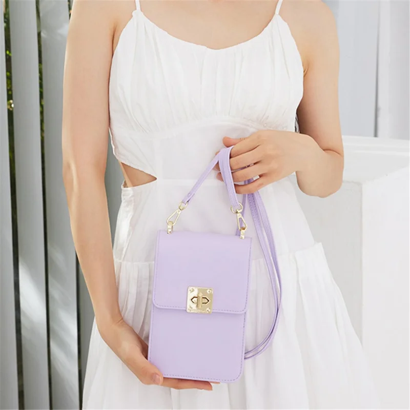 FOREVER YOUNG 6318-005 PU Leather Crossbody Phone Carrying Small Pouch Shoulder Bag Wallet - Light Green