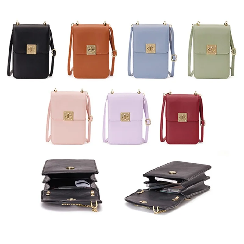 FOREVER YOUNG 6318-005 PU Leather Crossbody Phone Carrying Small Pouch Shoulder Bag Wallet - Light Green