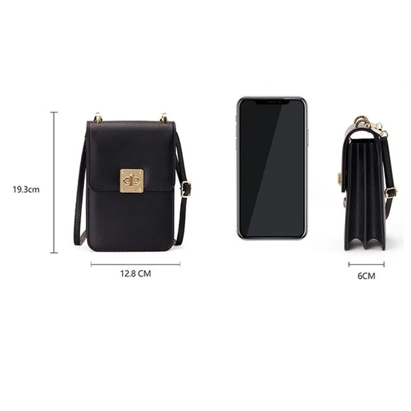 FOREVER YOUNG 6318-005 PU Leather Crossbody Phone Carrying Small Pouch Shoulder Bag Wallet - Light Green