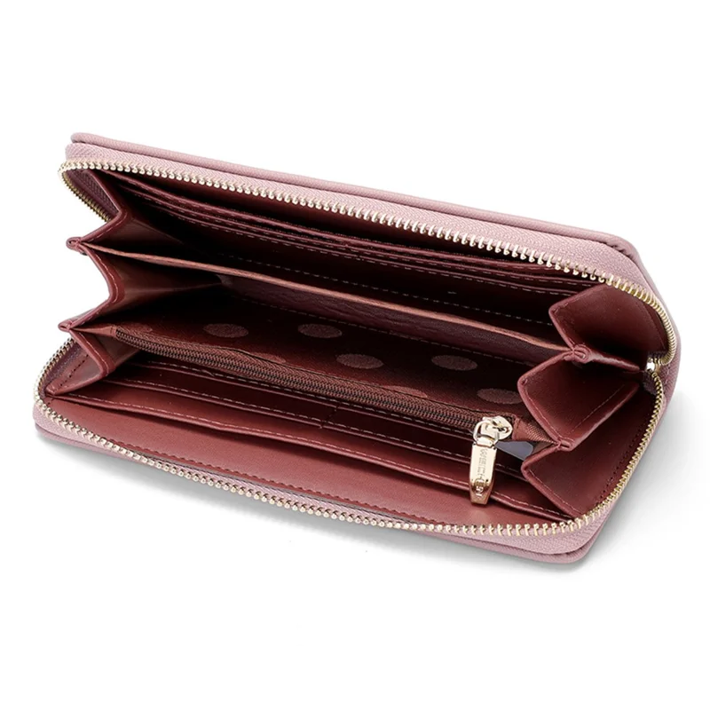FOREVER YOUNG C7575-10 Damen Clutch Geldbörse Lange Geldbörse PU Leder Handytasche - Dunkelblau