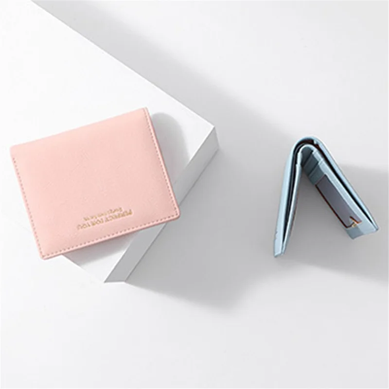 PERFECT FOR YOU C6912-002 Compact Wallet PU Leather Card Holder Pouch Coin Storage Clutch Purse - Pink