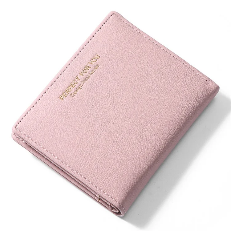 PERFEKT FÜR SIE Reißverschluss-Damen-Geldbörse aus PU-Leder, Kartenetui, Münzaufbewahrung, Clutch-Geldbeutel - Rosa