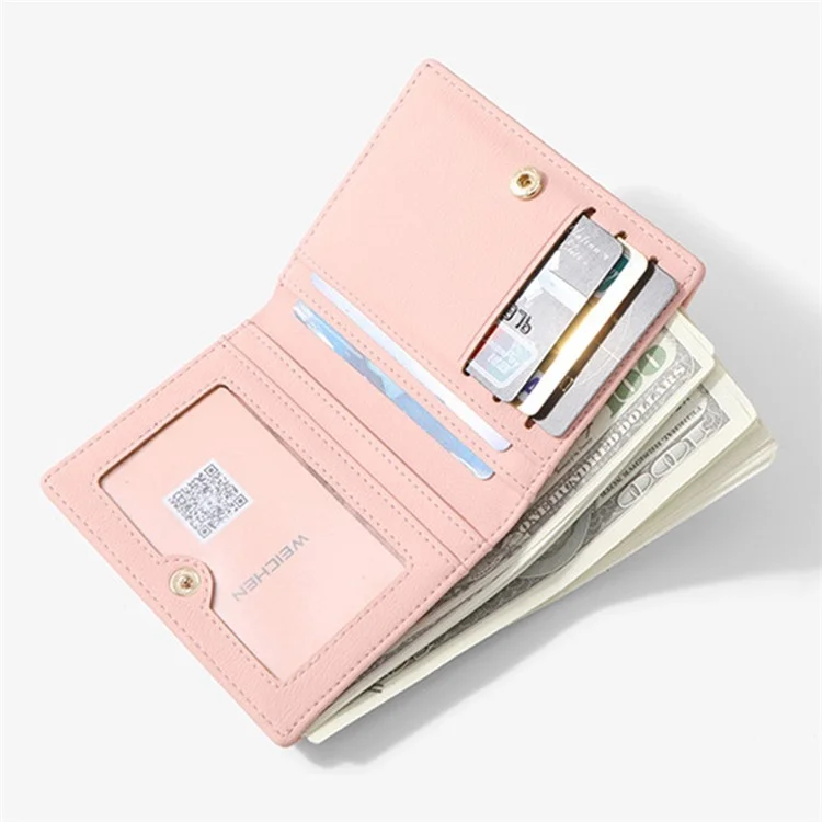 PERFEKT FÜR SIE Reißverschluss-Damen-Geldbörse aus PU-Leder, Kartenetui, Münzaufbewahrung, Clutch-Geldbeutel - Rosa
