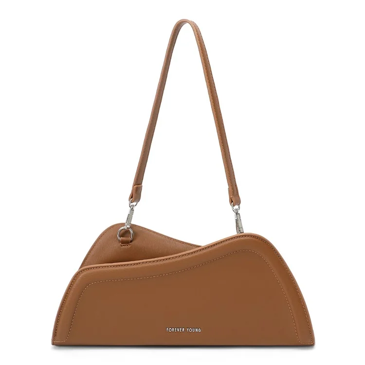 FOREVER YOUNG 8381-001 Unregelmäßige Unterarmtasche PU-Leder Damen Umhängetasche - Braun