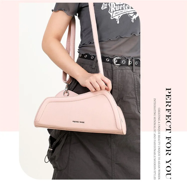 FOREVER YOUNG 8381-001 Unregelmäßige Unterarmtasche PU-Leder Damen Umhängetasche - Braun