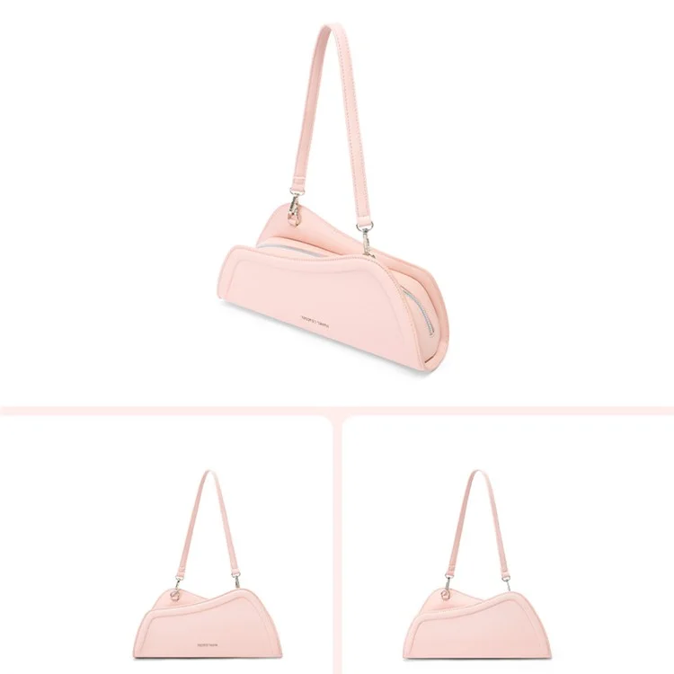 FOREVER YOUNG 8381-001 Unregelmäßige Unterarmtasche PU-Leder Damen Umhängetasche - Braun