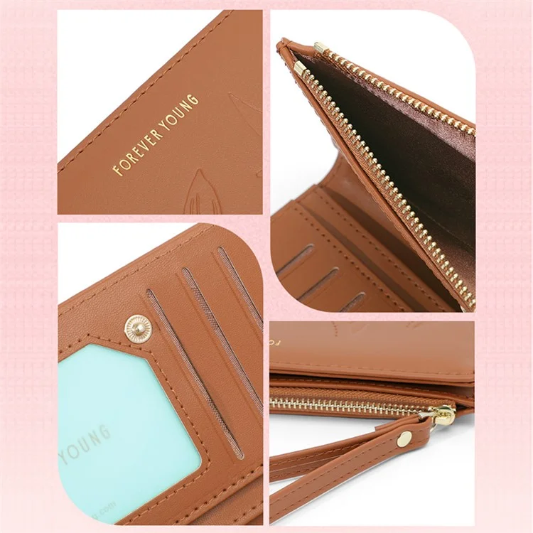 FOREVER YOUNG 8302-007Y Клатч для сотового телефона Длинный бумажник PU Leather Women - Розовый