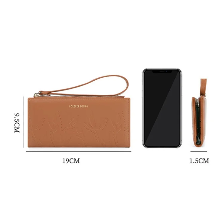 FOREVER YOUNG 8302-007Y Клатч для сотового телефона Длинный бумажник PU Leather Women - Розовый