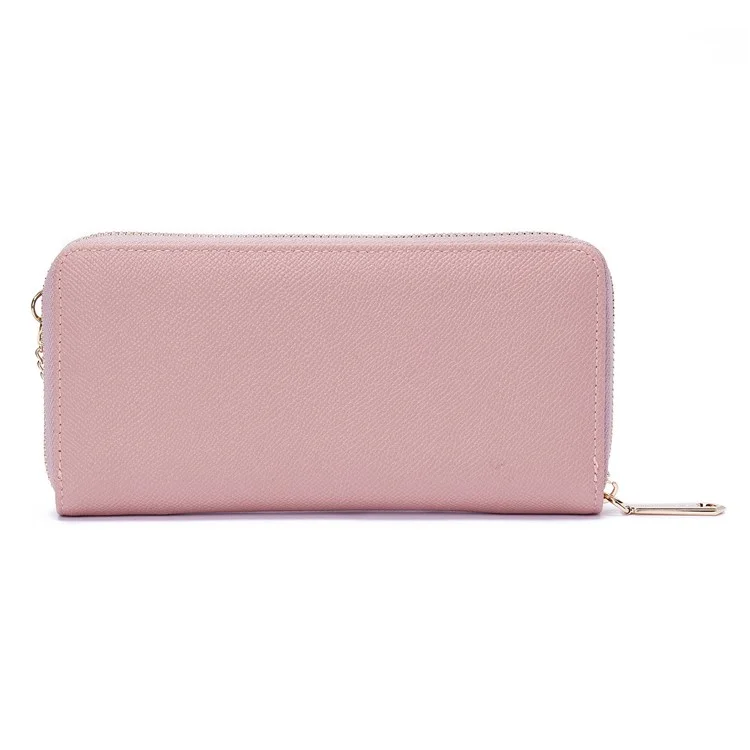PERFECT FOR YOU 6306-002 Women Organ Long Purse PU Leather Cellphone Clutch with Separate Card Holder - Pink