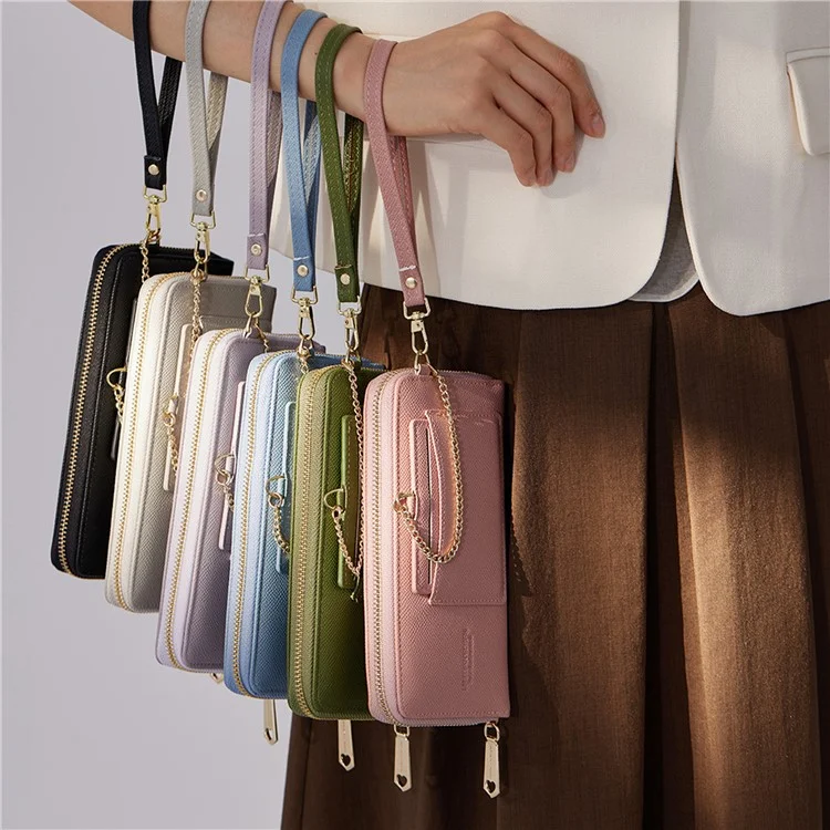 PERFECT FOR YOU 6306-002 Women Organ Long Purse PU Leather Cellphone Clutch with Separate Card Holder - Pink