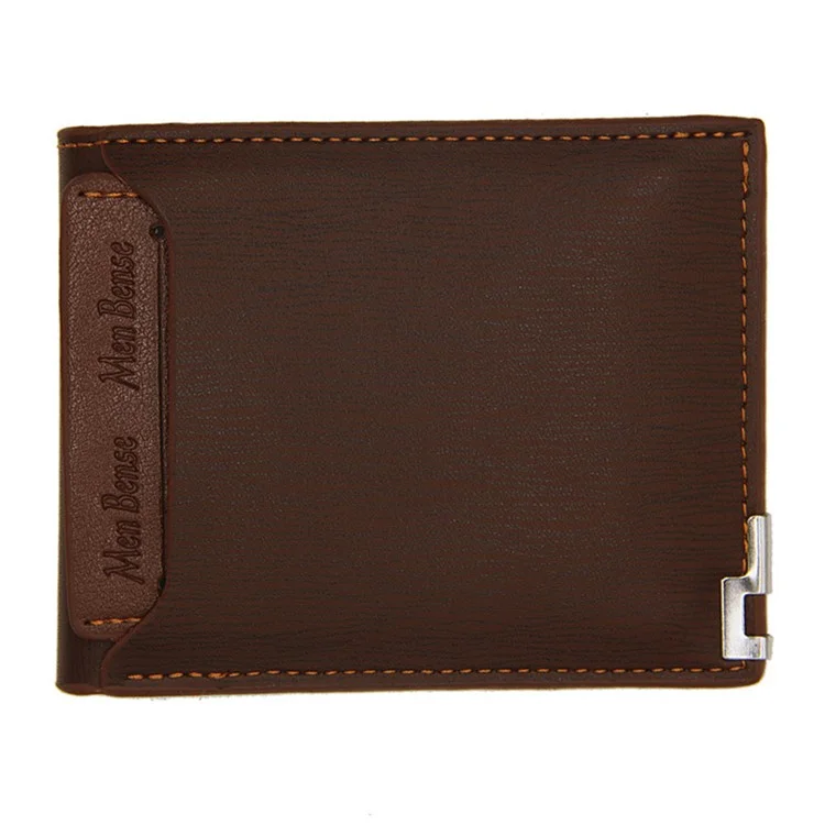 MENBENSE 119B-189 Cartera de Tarjetas para Hombres Billetera de Cuero PU Monedero de Almacenamiento - Marrón Claro