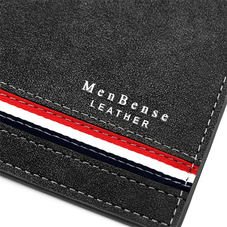 MENBENSE D3301-19 Carteira de Couro PU Masculina Vários Compartimentos para Cartões Bolso de Armazenamento Bolsa Pequena - Azul