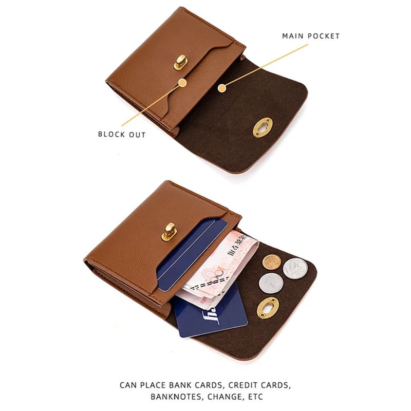 BAELLERRY K8324 PU Leather Card Holder Women's Wallet Small Change Coin Storage Bag - Brown