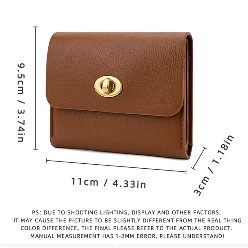 BAELLERRY K8324 PU Leather Card Holder Women's Wallet Small Change Coin Storage Bag - Brown