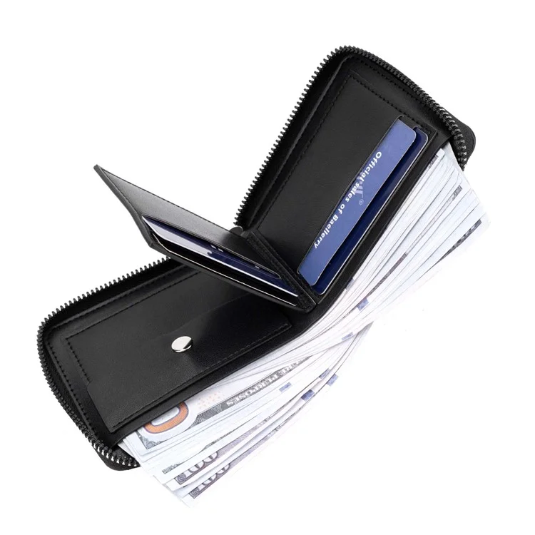 BAELLERRY D5103 Splicing Design Card Holder Coin Purse Men's RFID Blocking Wallet PU Leather Billfold - Coffee