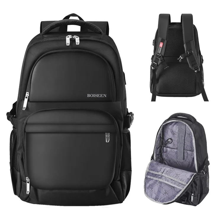 BAELLERRY 3878 USB Port Dual Shoulders Bag Waterproof Nylon Laptop Backpack Travel Daypack