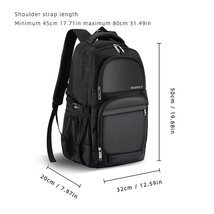 BAELLERRY 3878 USB Port Dual Shoulders Bag Waterproof Nylon Laptop Backpack Travel Daypack
