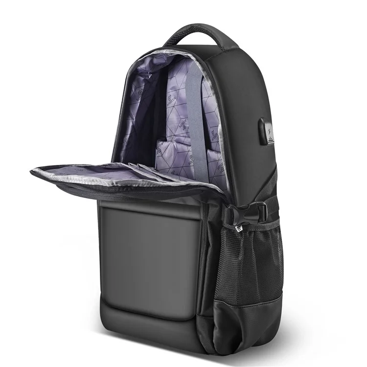 BAELLERRY 3878 USB Port Dual Shoulders Bag Waterproof Nylon Laptop Backpack Travel Daypack