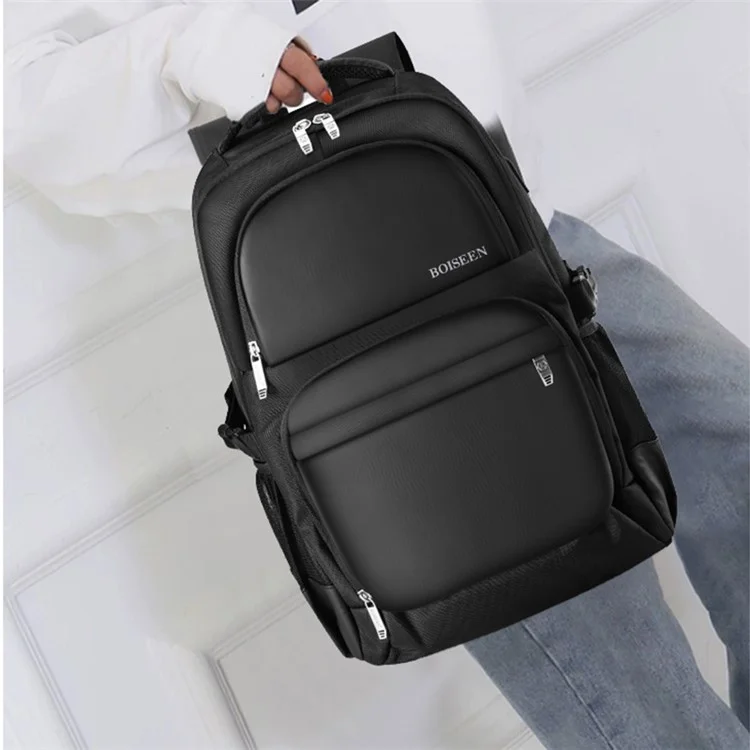 BAELLERRY 3878 USB Port Dual Shoulders Bag Waterproof Nylon Laptop Backpack Travel Daypack